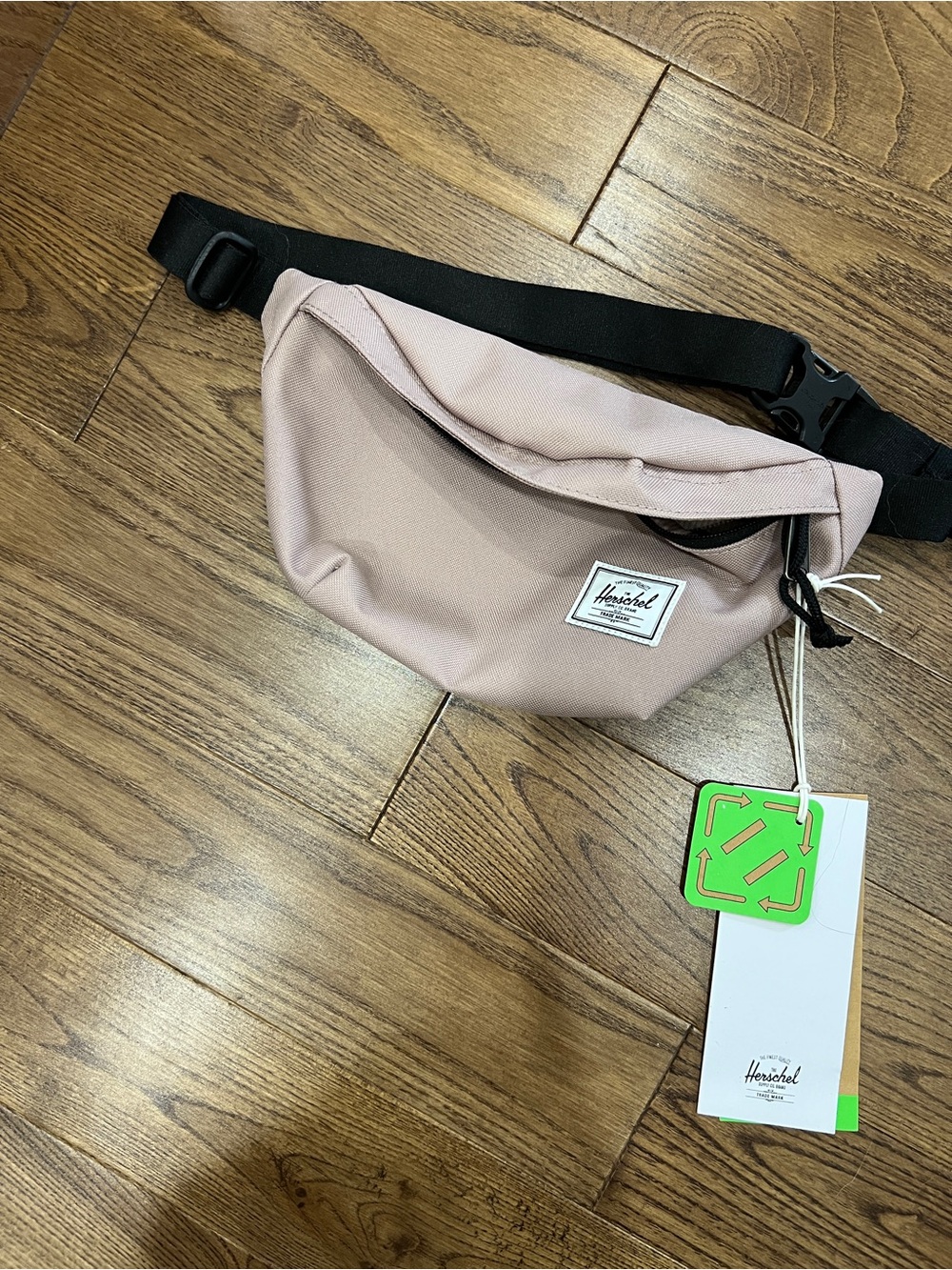 NWT Herschel Blush Pink Belt Bag Fanny Pack with Black Strap